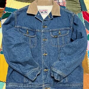 Vintage Lee Storm Rider Corduory Collar Sherpa Lined Trucker